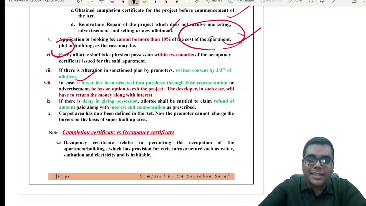 CA Final Elective Law | Economic Laws | Revise RERA Act | Paper 6D | CA SANIDHYA SARAF