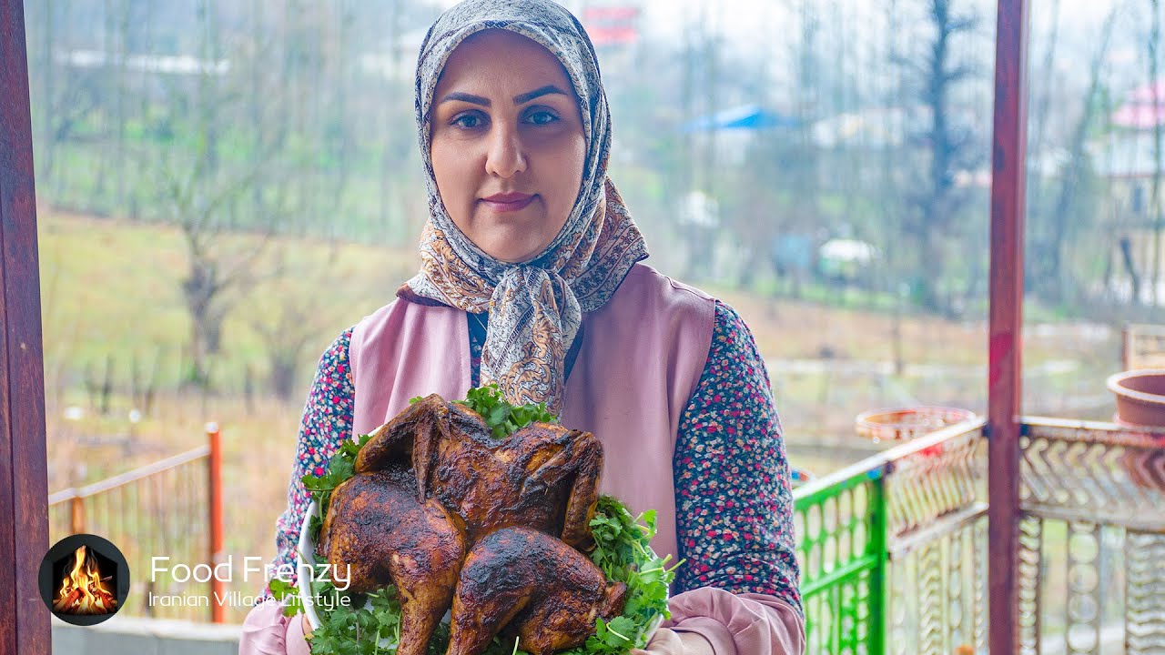 Chicken fried with barbecue sauce, KFC, Kentucky in nature, home, painting house, Bahar in Paradise