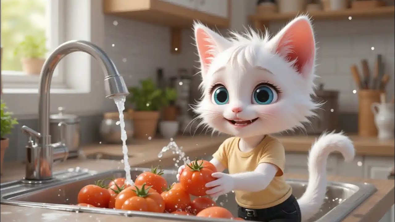 Funny Cute White Kitten Goes Shopping & Cooks Dinner | Adorable Cat Video for Cat Lovers | Mama Cat