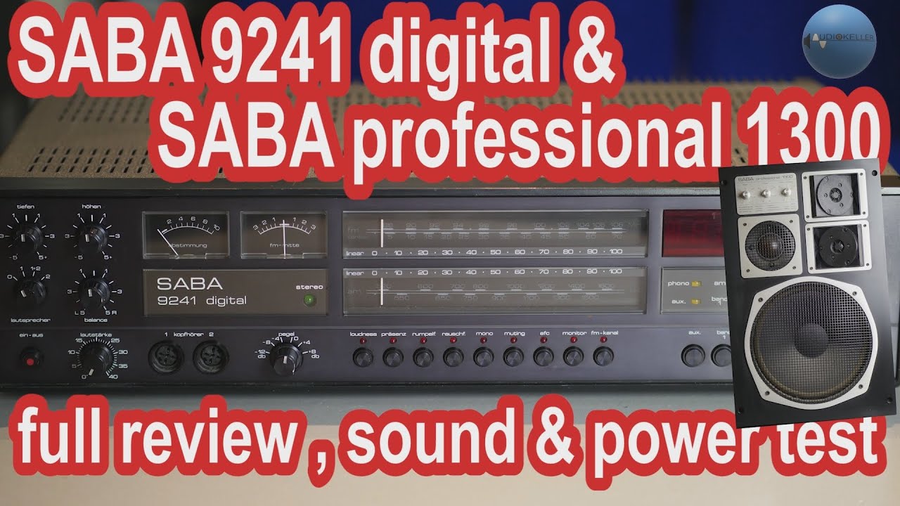 SABA 9241 ultra hifi receiver & SABA professional 1300 speakers - review , sound & dyno power test
