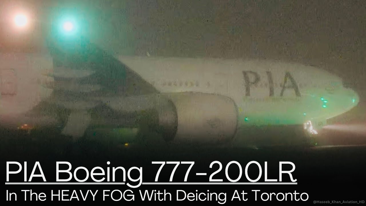 PIA Boeing 777 In HEAVY FOG At Toronto Pearson! #pakistan #pia #piatoronto #yyz #aviation 