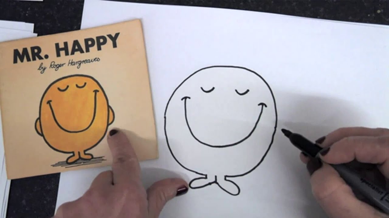 Draw Mr Happy and other Mr Men and Miss characters