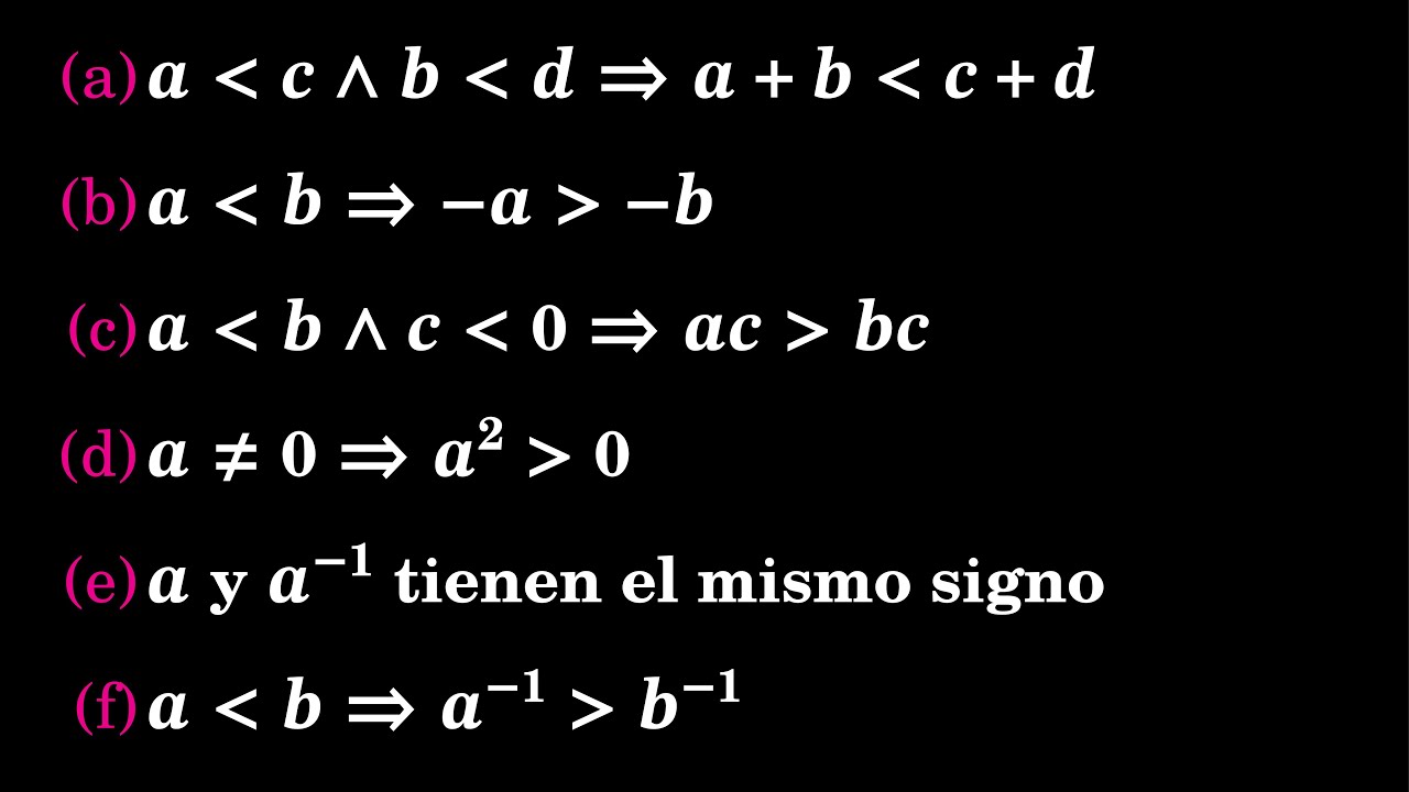 Sistema de los números reales: Desigualdades
