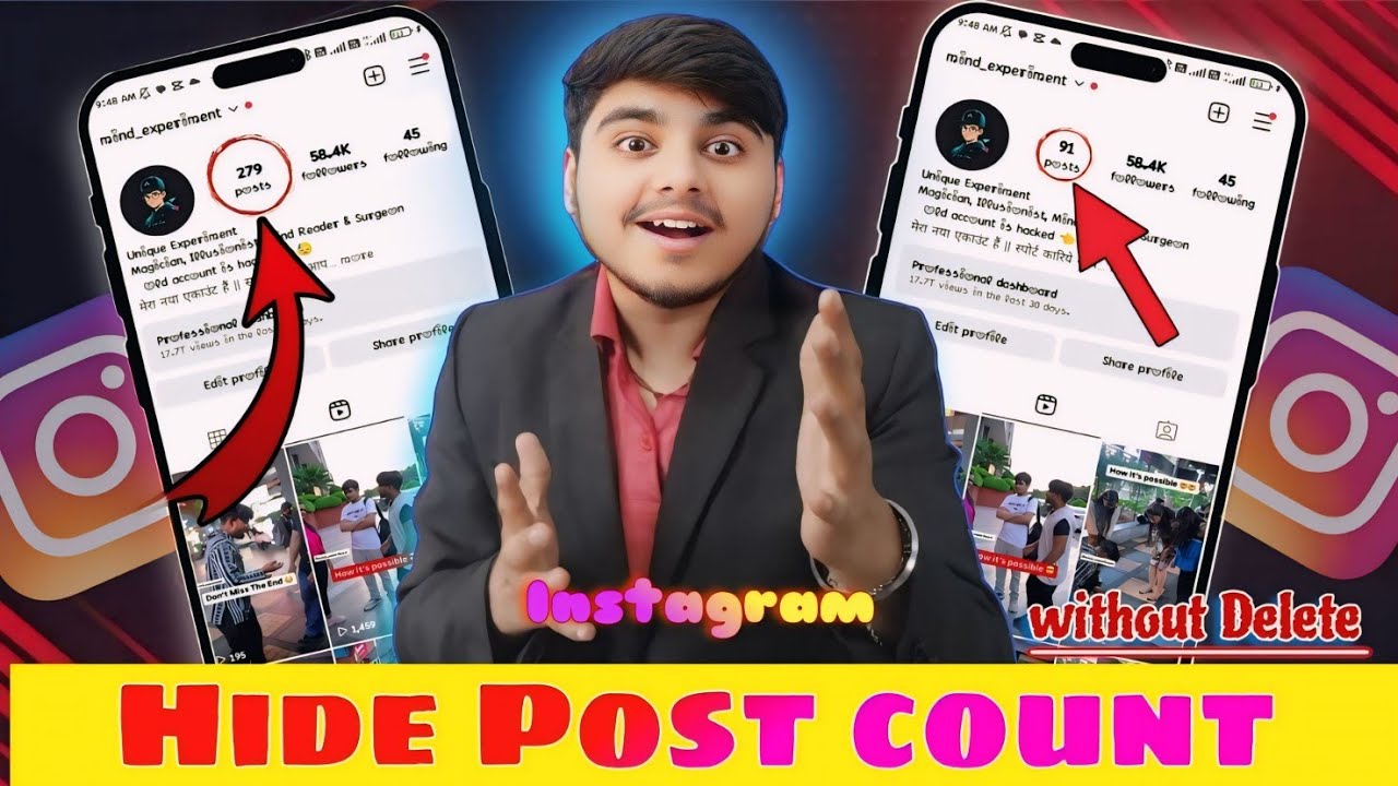 How to hide instagram post count ||  hide instagram post count || Grow instagram account