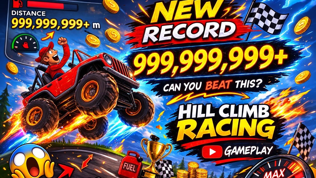 Hill Climb Racing में Impossible Record 🔥 999,999,999+ Score