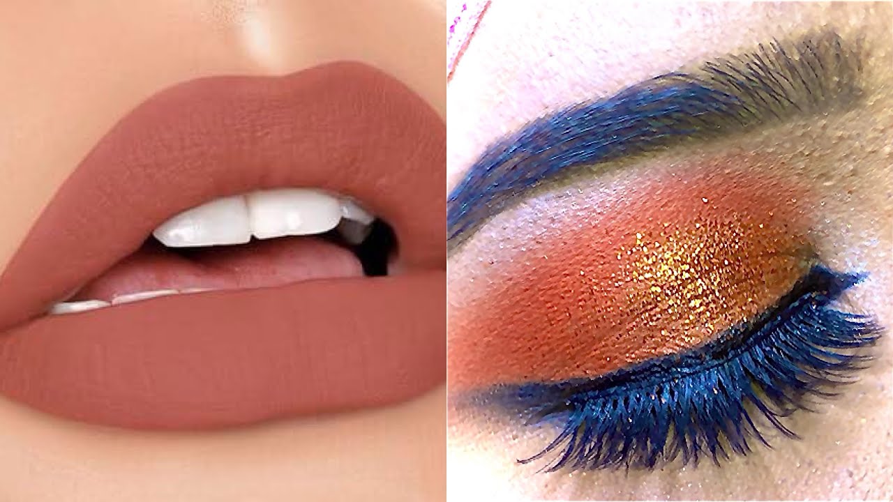 Glittery Orange With Smokey Winged Eye Makeup Tutorial || Learning with zehh 