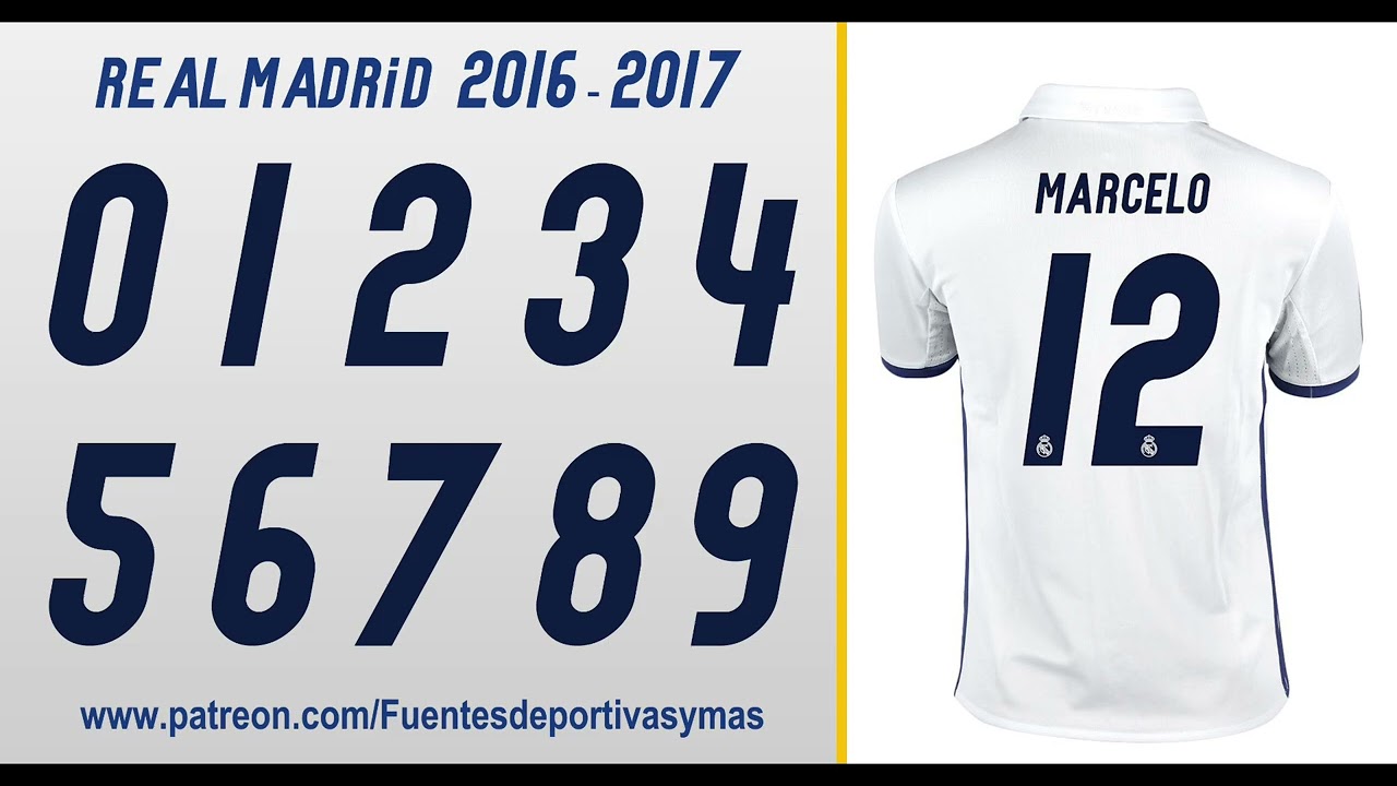 Tipografia Real Madrid 2016 - 2017 free download Real Madrid Font 2016 - 2017