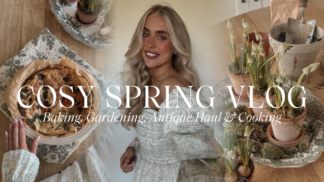 Cosy Spring Vlog 🌼 Baking, March Garden Jobs, Antique Haul & Healthy Cooking