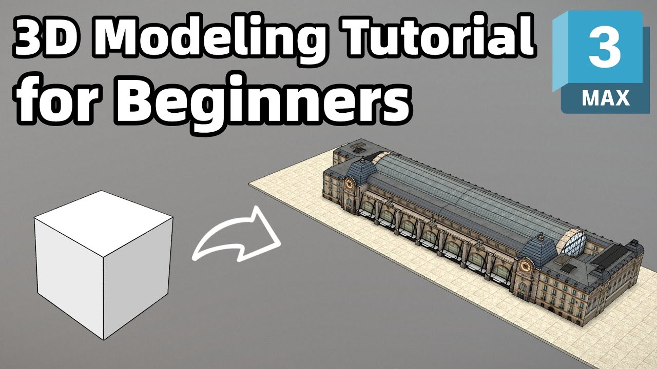 3ds Max Tutorial | Create Musée d'Orsay from a Cube | Architectural Modeling Timelapse