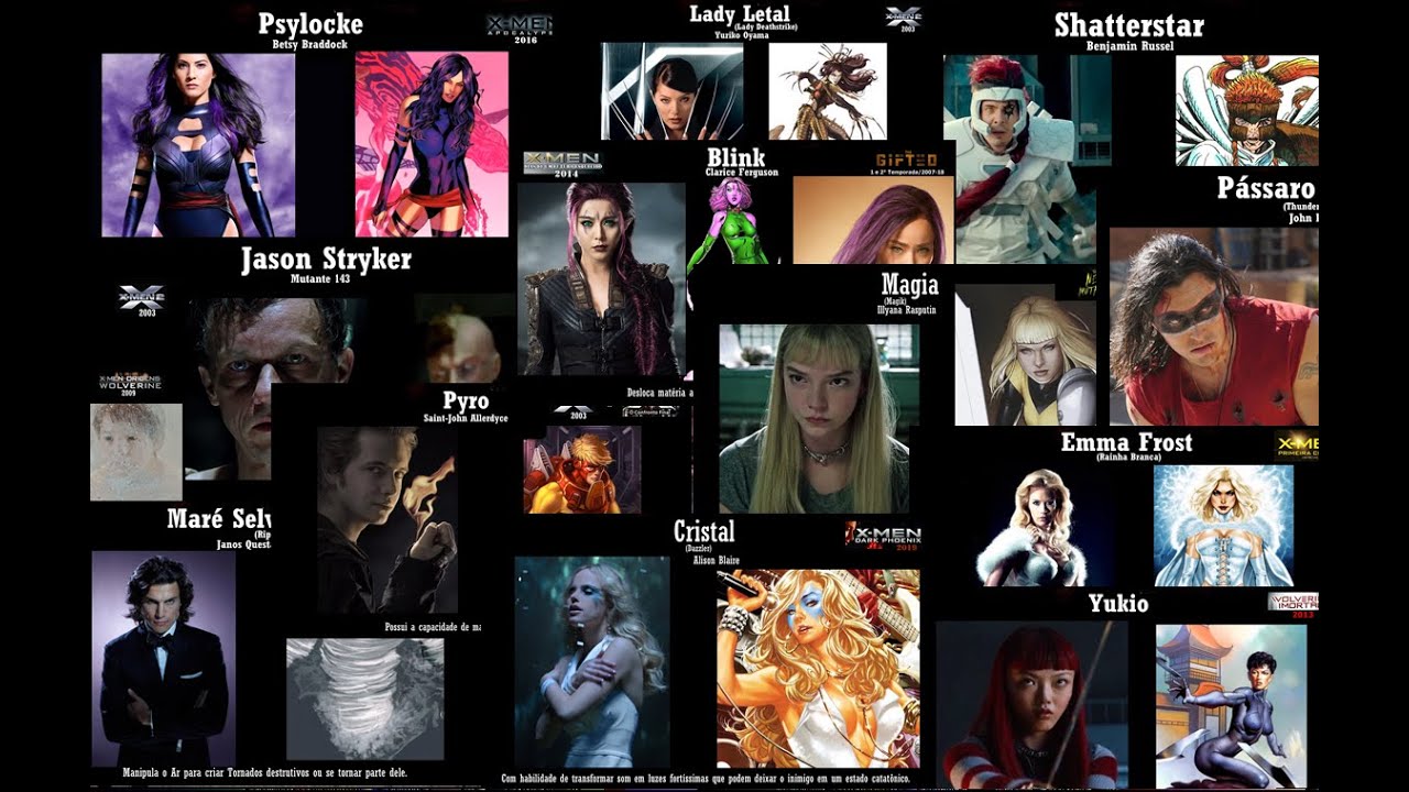 Todos Personagens dos Filmes e Series X-Men 2000 á 2020! / All the characters of the X Men films