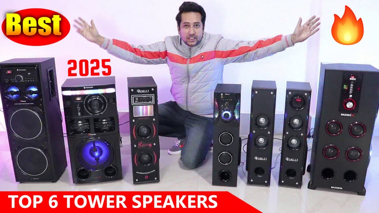 Top 6 Best Tower Speakers in India 2025 🔥🎶 Best Bluetooth Tower Speaker with Mic Karaoke & Bass