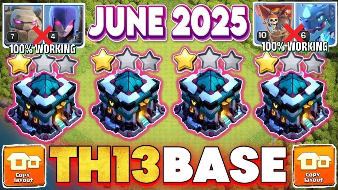 TOP-10 TH13 HYBRID BASE WITH LINK + REPLAY || TH13 HYBRID BASE ANTI LOOT || TH13 AFTER UPDATE
