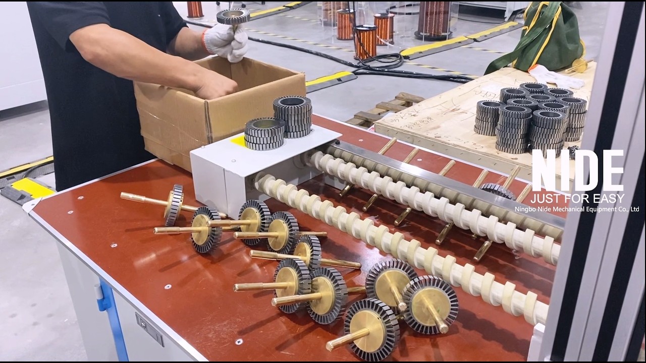 Automatic motor armature rotor electrostatic powder coating line