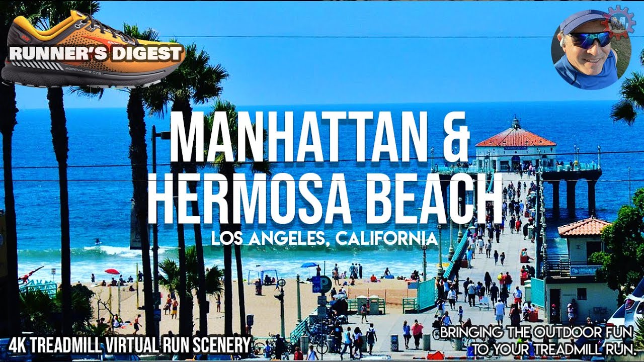 Manhattan & Hermosa Beach-Los Angeles, CA | Summer | 4k Virtual POV Run [60]