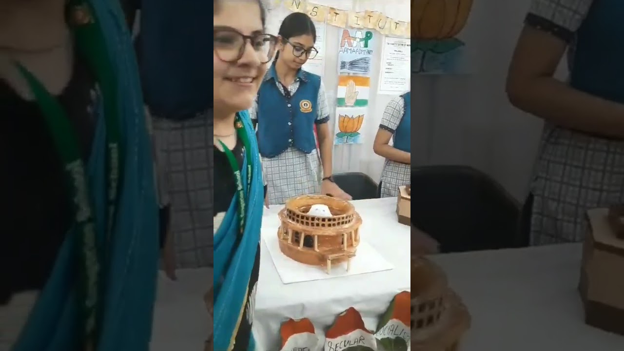 Dummy model of old and New parliament house#social science exhibition #nivaanrai #trendingshorts