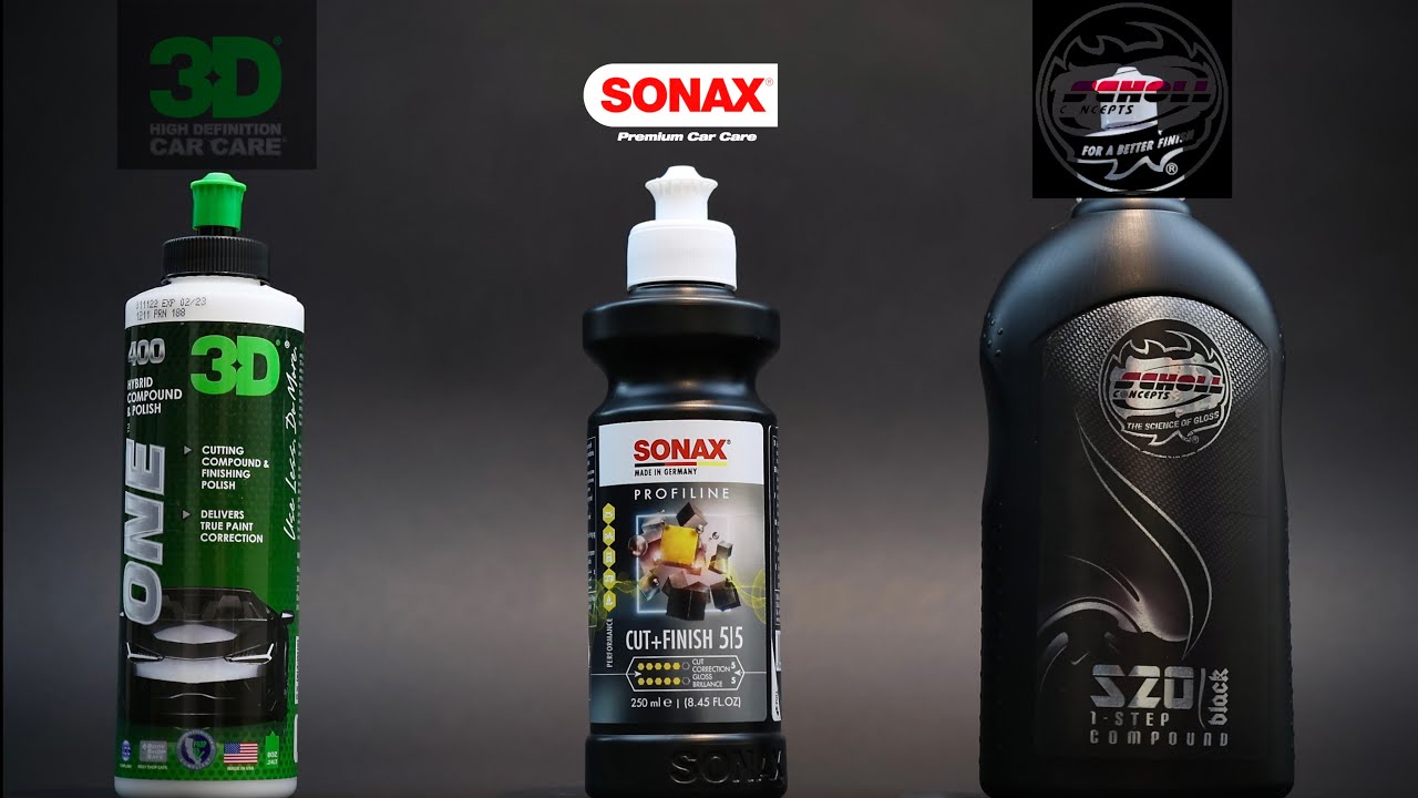The Best One Step Car Compound/Polish | 3D One vs Sonax Cut & Finish  vs Scholl Concepts S20 Black