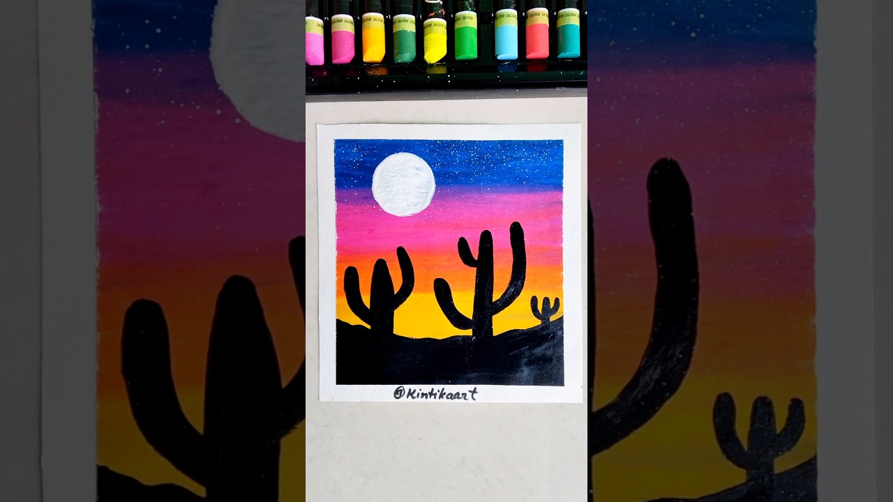 Easy Scenary Painting/Oil Pastel Art 