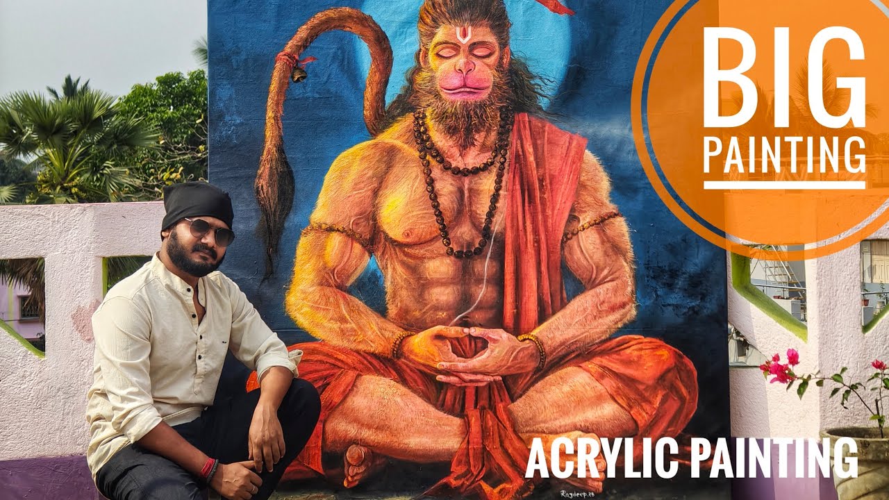 Hanuman Jayanti Special Big Painting | Big Canvas Painting | Big Painting On Canvas