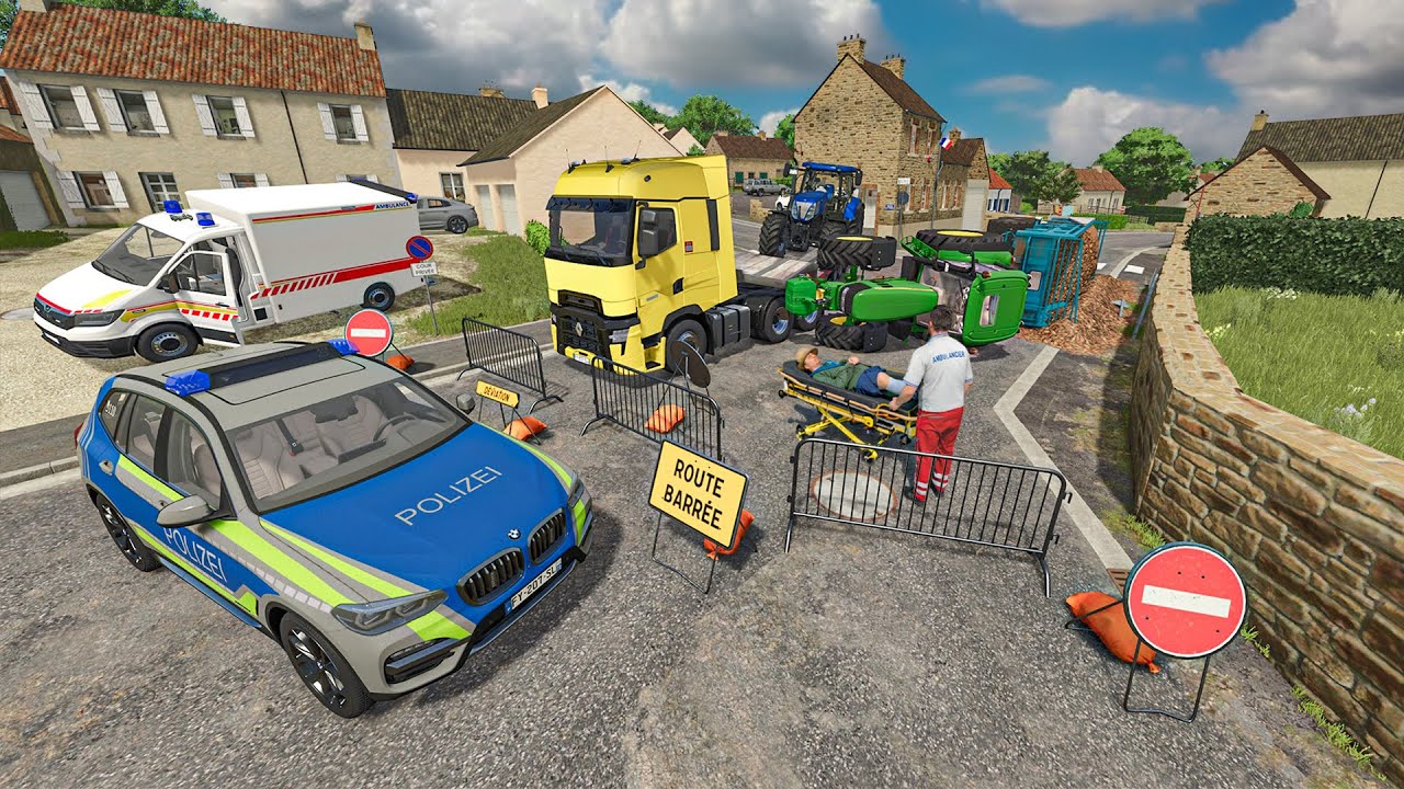 Accident Grave entre un Tracteur Chargé à BLOC et un Camion (Victime Hospitalisée) | FS25 Roleplay