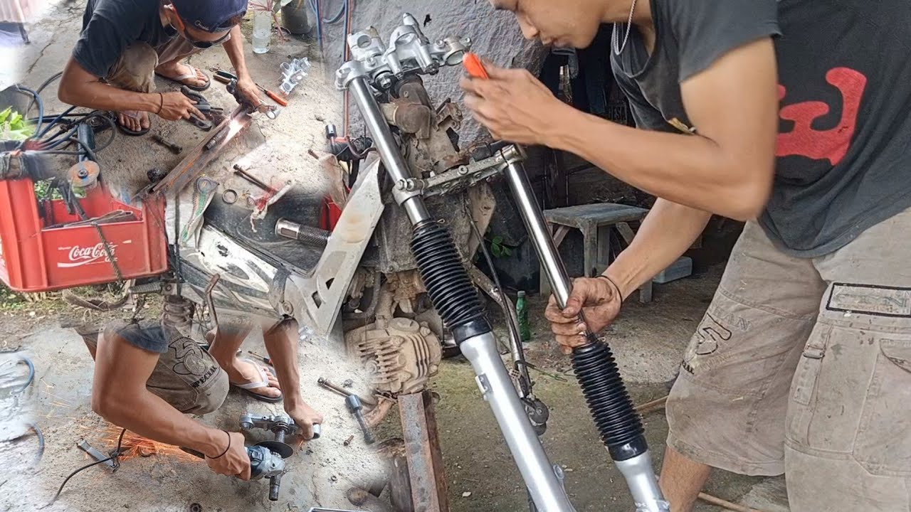 Proses Pemasangan Shock Klx di Yamaha Vega #shockklx #trail