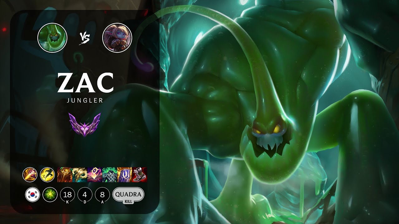Zac Jungle vs Poppy - KR Master Patch 13.17