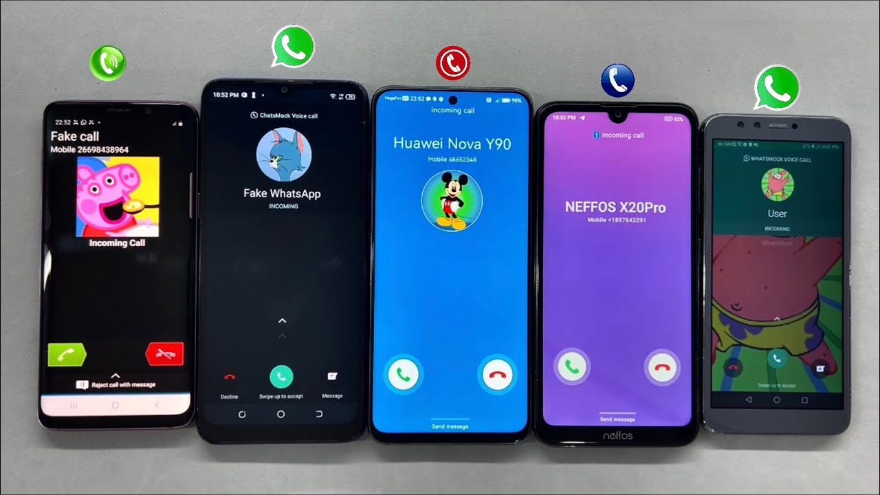 WhatsApp + Fake call Huawei NY90, Samsung Galaxy S9, Neffos X20P, Honor 9 Lite, Tecno Pop 5 LTE