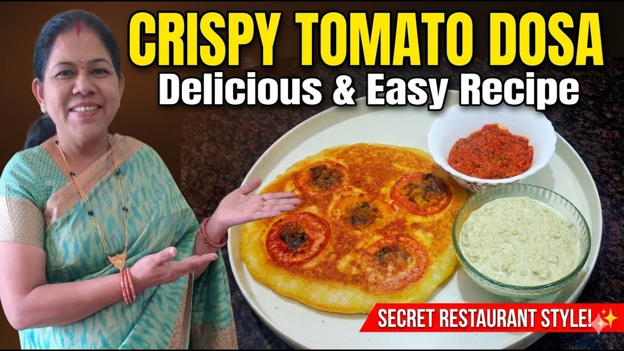 Tomato Dosa | सिर्फ एक बार टमाटर से दोसा बनाकर देखिये पीजा बर्गर सब भूल जाओगे