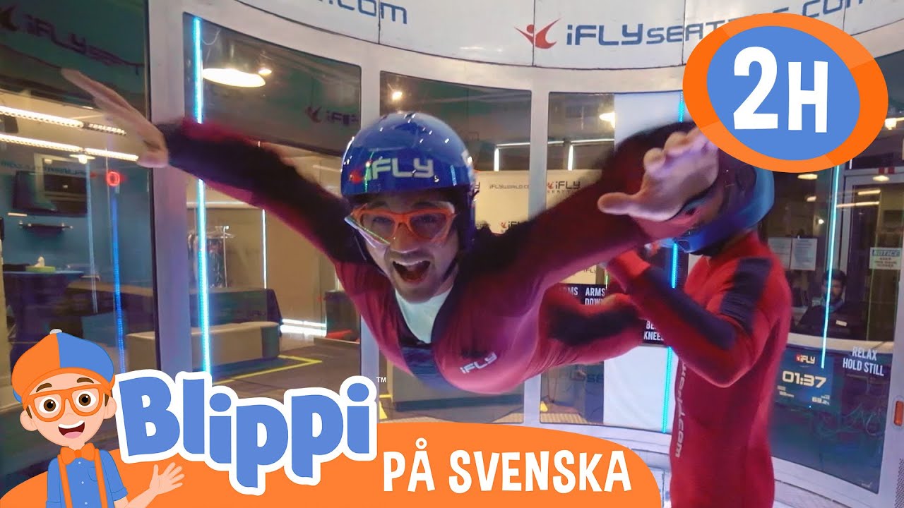 Blippi Svenska | Blippi prövar en vindtunnel | pedagogiska videor för barn