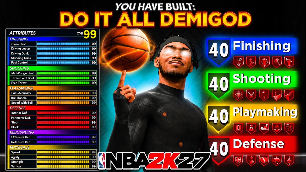Я создал самую невероятную сборку в NBA 2K27! (90+ данков, трёхочковых, бросков с близкого рассто...