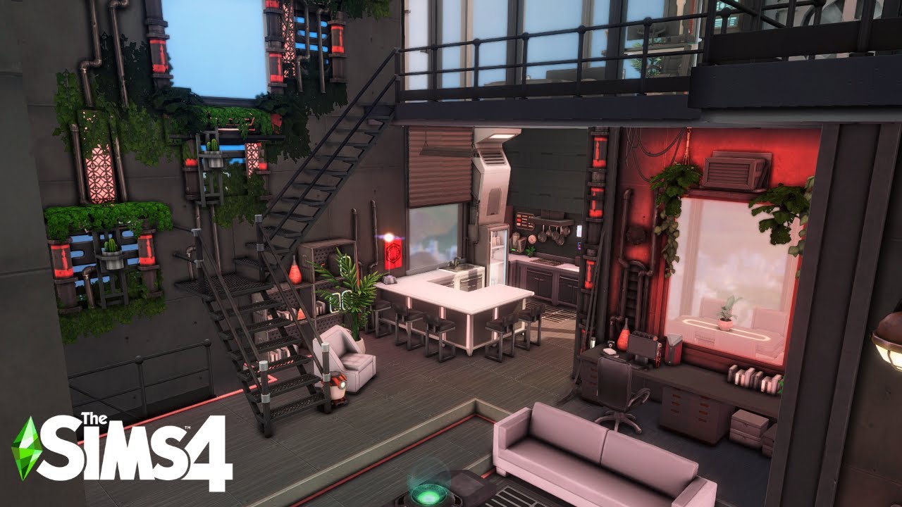 Cyber Punk Apartment | The Sims 4 | NO CC | Stop Motion Build