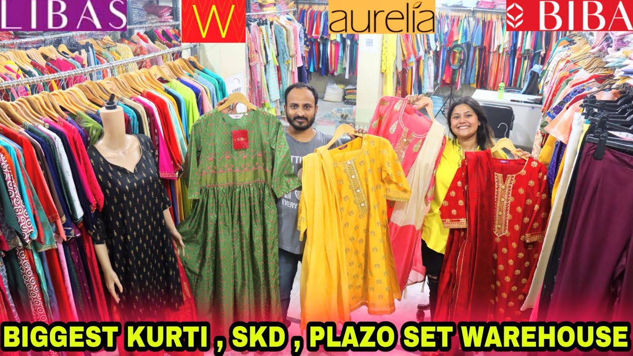 99rs में W, BIBA, LIBAS, AURELIA 90% off 🔥 Cheapest kurti 🔥 Ladies Wear Warehouse in delhi ❤️ #BNS