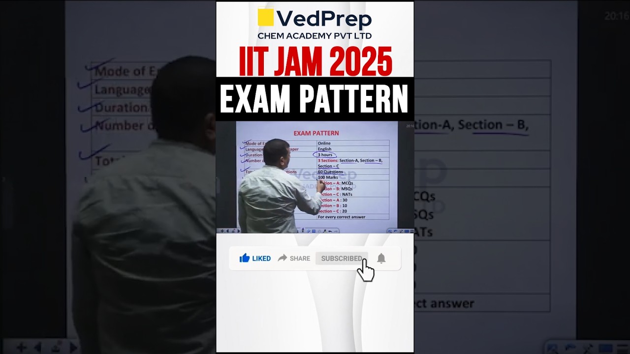 📚💥📚 IIT JAM 2025 Exam Pattern @VedPrepChemAcademy #vedsir #iitjam2026 #chemistryexam #iitjam2025