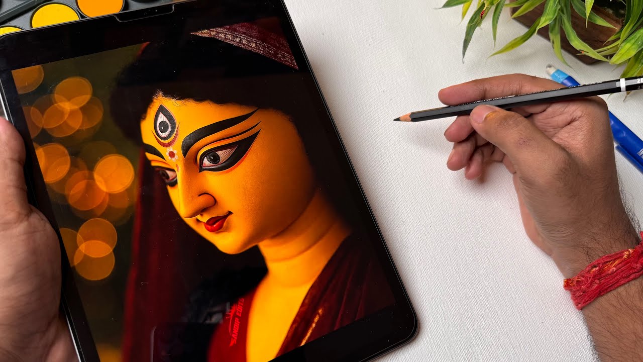 Draw With Me - Durga Maa Drawing,  Durga Drawing, Outline Tutorial 😍