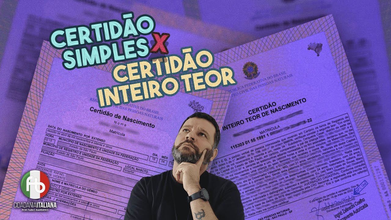 Certidão Simples vs Certidão em Inteiro Teor