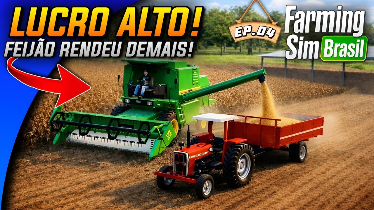 VIDA NO CAMPO #EP.04 - LUCRO ABSURDO COM A COLHEITA DO FEIJÃO- Farming Sim Brasil 