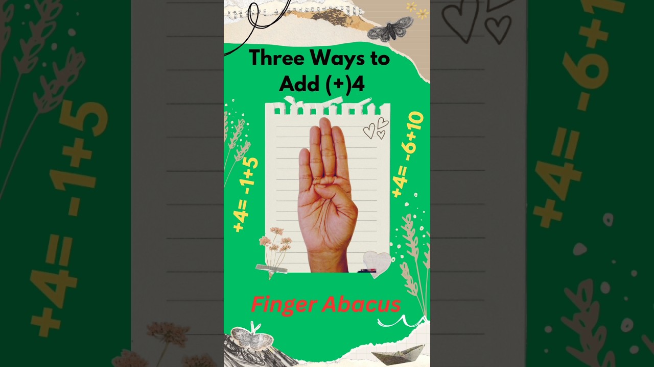 Finger Abacus | Three ways to add(+) 4 #maths #abacus #abacusforkids #abacusforbeginners #fingermath