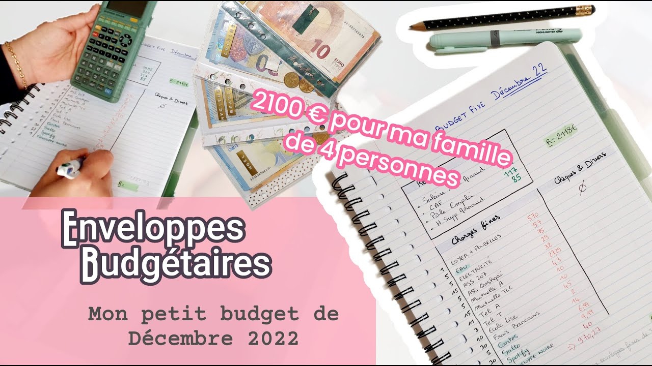 Mon petit BUDGET de Décembre de 2100€ pour 4 personnes I Méthode Enveloppes Budgétaires
