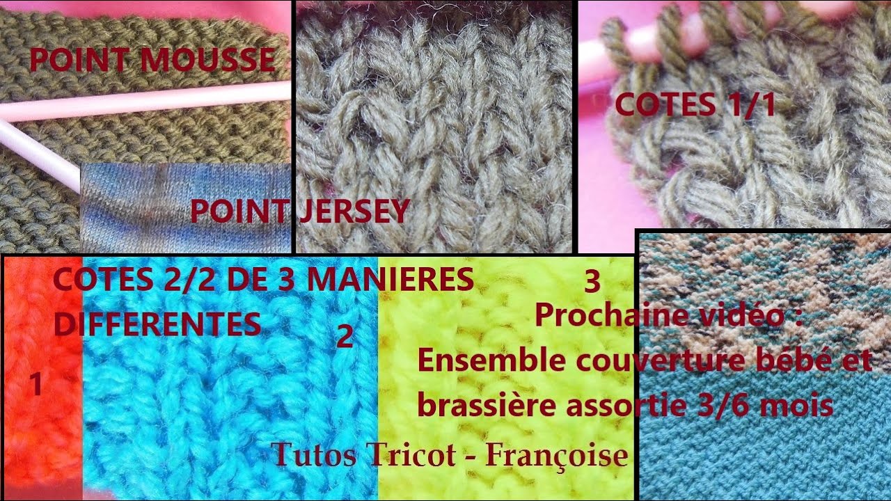 Tuto Tricot Apprendre &agrave; tricoter les points de base : Point Mousse - Jersey - C&ocirc;tes 1/1 &  2/2 (3)