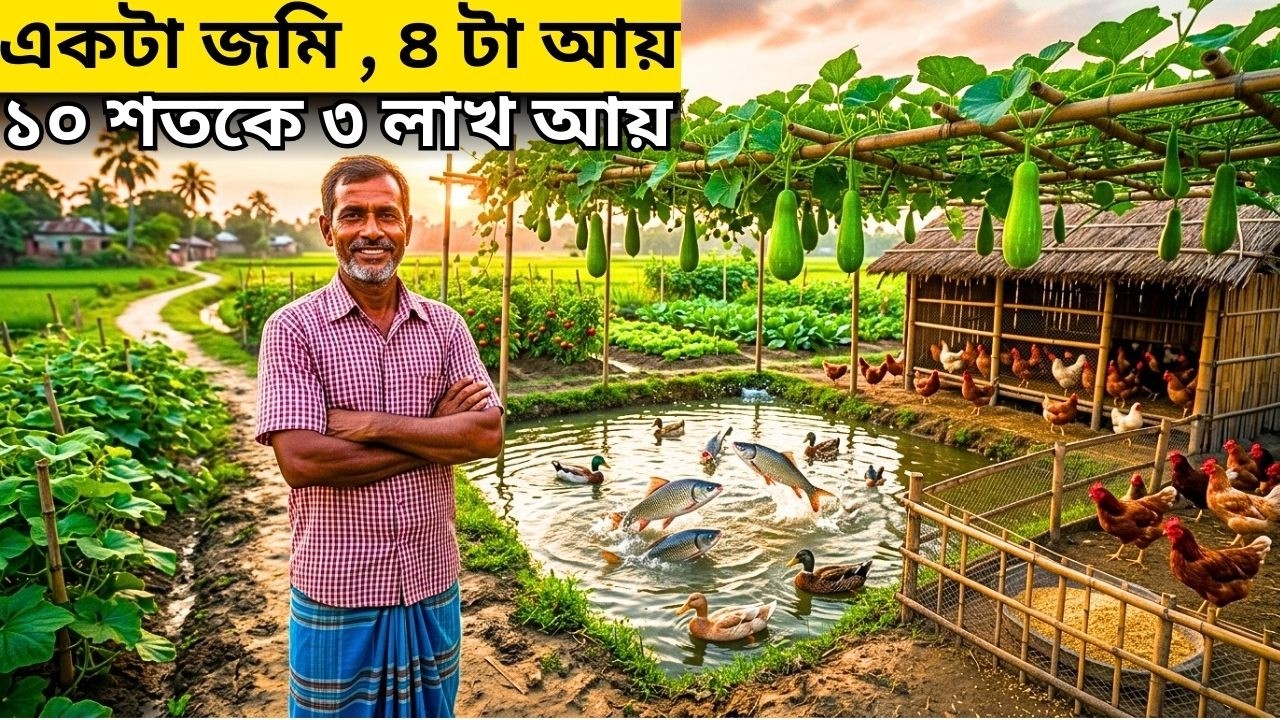 10 শতক জমি থেকে ৩ লাখ আয় | Multi Income Farming Bangla”