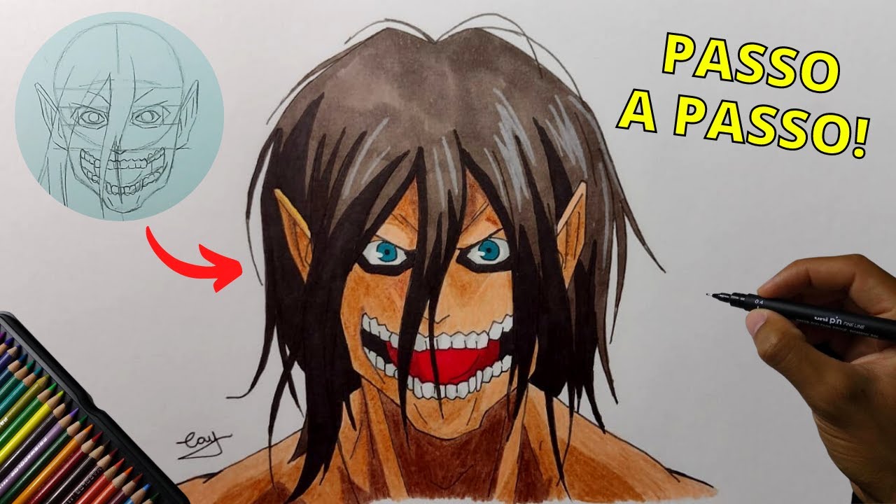 Como desenhar EREN TITAN (Shingeki no Kyojin)