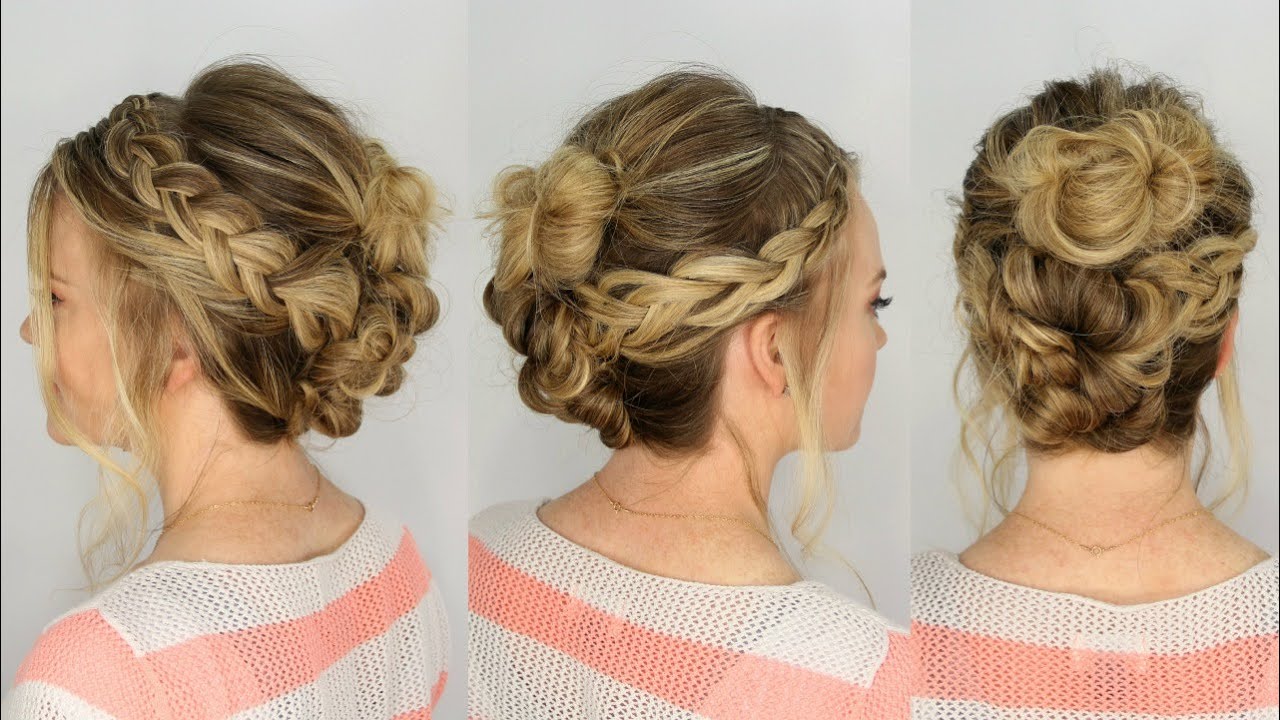 Casual Braid and Bun Updo | Missy Sue