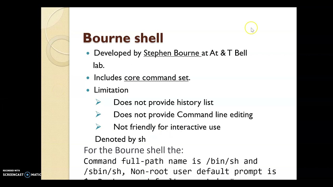 Linux  shell types of shells
