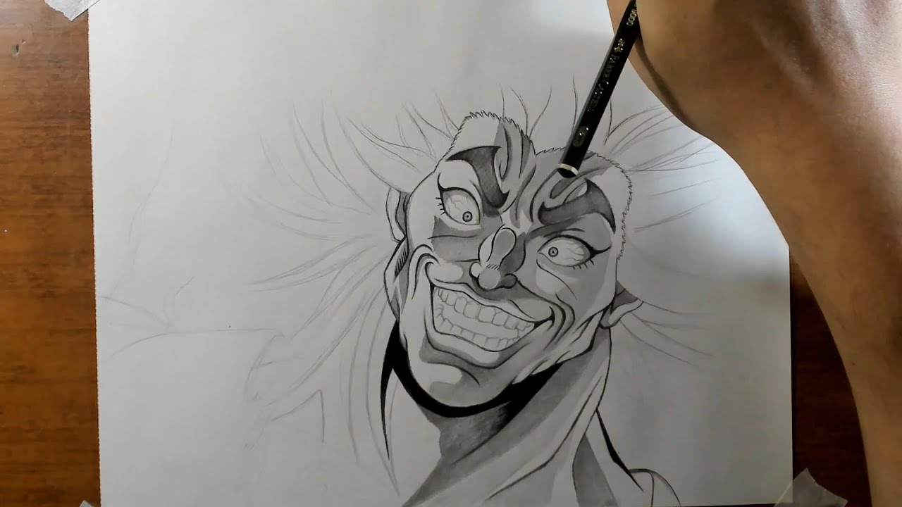 Cómo Dibujar a Yujiro Hanma de Baki a Lápiz Paso a Paso - Anime
