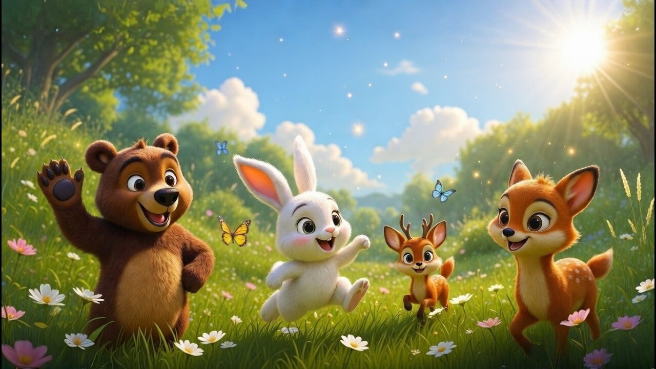 🐾 1️⃣ Zvířátka zpívají v lese | Veselá písnička pro děti 🦊🐻