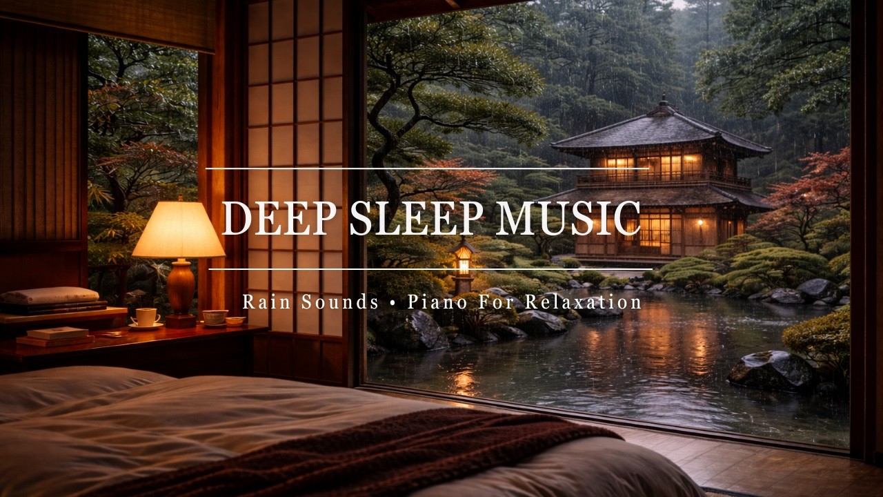 FALL INTO DEEP SLEEP INSTANTLY - 3 Hours Japanese Rain Room-Relaxing Piano&Rain Sounds For Insomnia