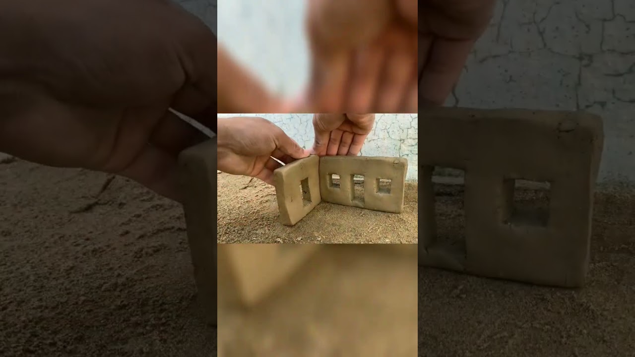 Diy How to make mini clay house | cow shed goat farm | house of animals - mud village house woodwork