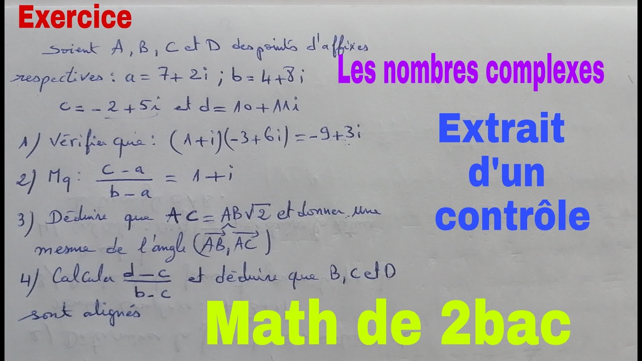 les nombres complexes .....math de 2bac