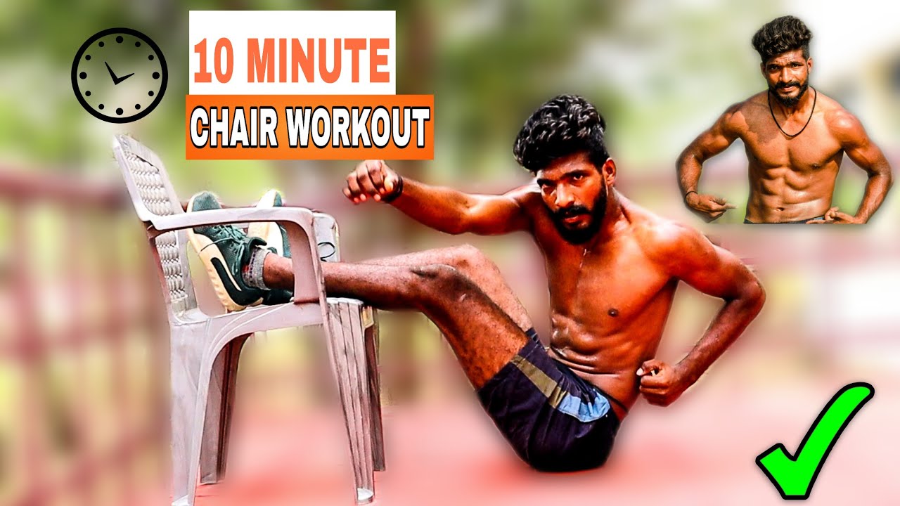 10 MINUTE INTENSE  FULLBODY  WORKOUT AT HOME (USING CHAIR ONLY ) TAMIL