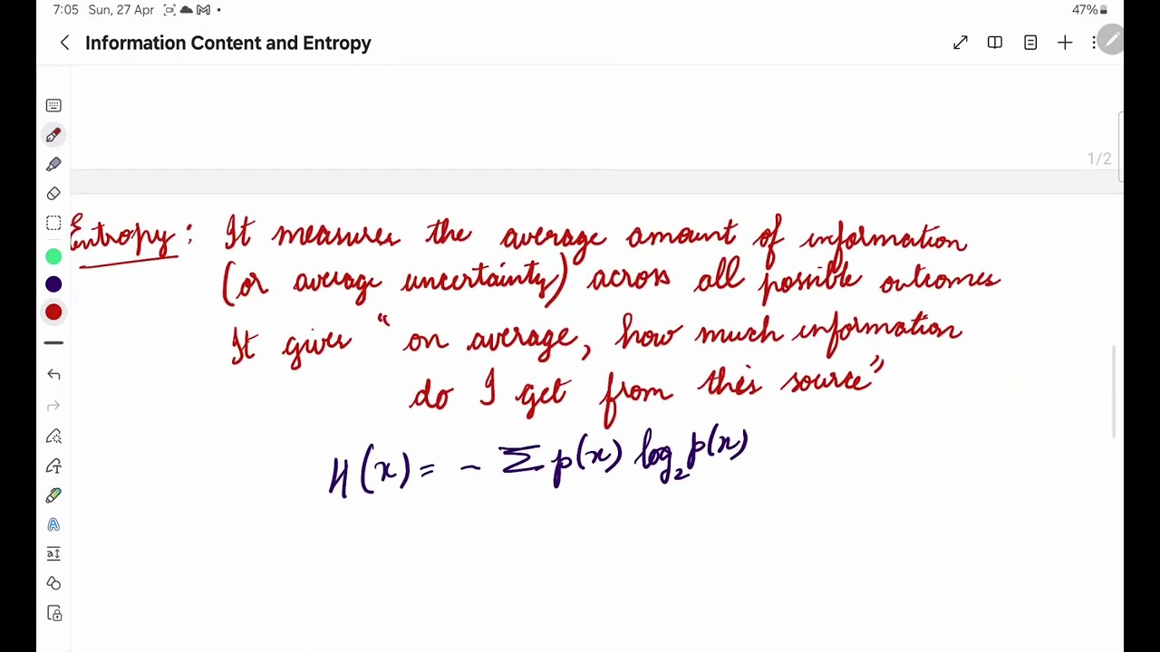 Information Content and Entropy