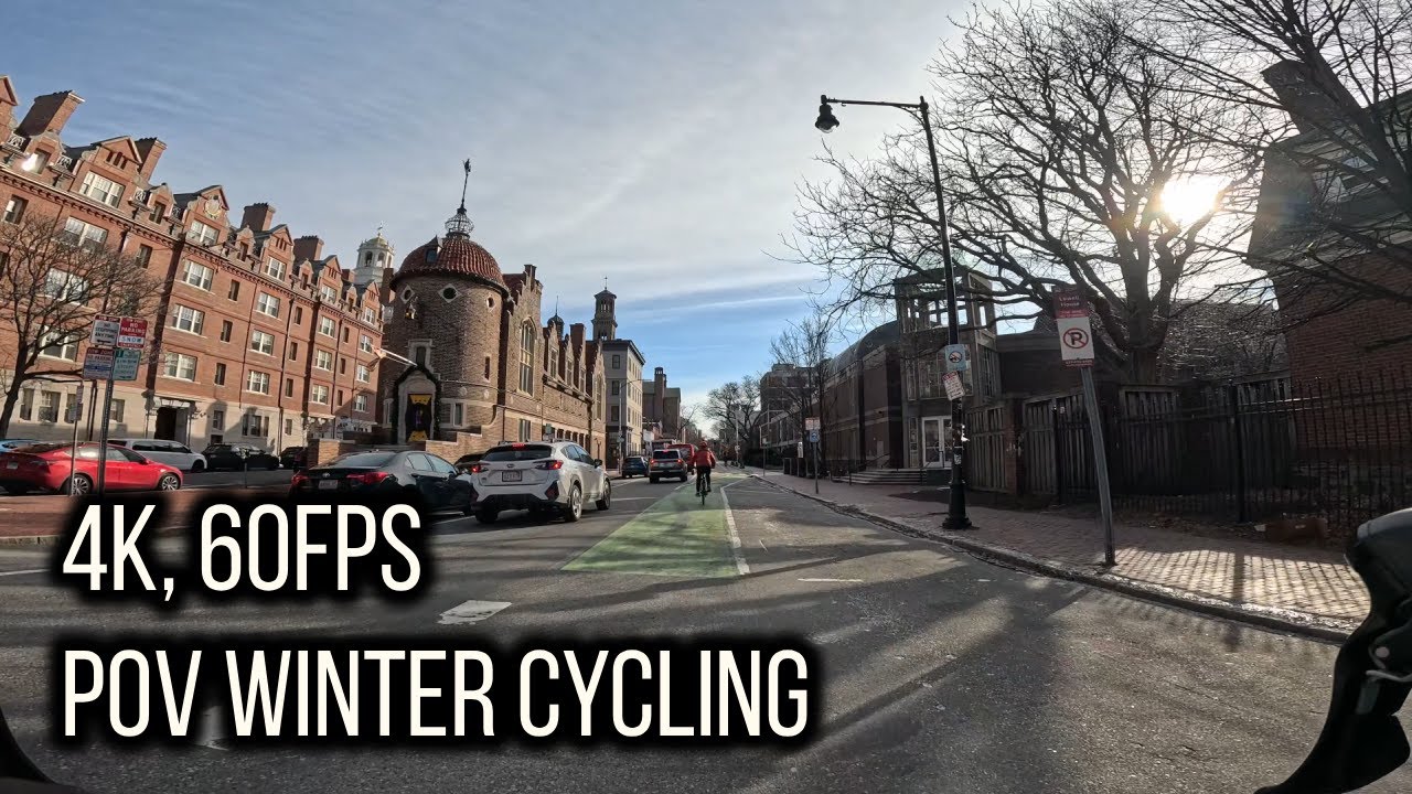 POV Bike Ride | North Cambridge to MIT | Boston Area Winter Cycling [4K 60FPS]